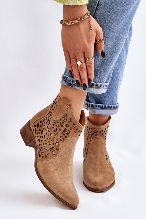 Dámske otvorené dielo lewski topánky 2909 Dark Béžové topánky