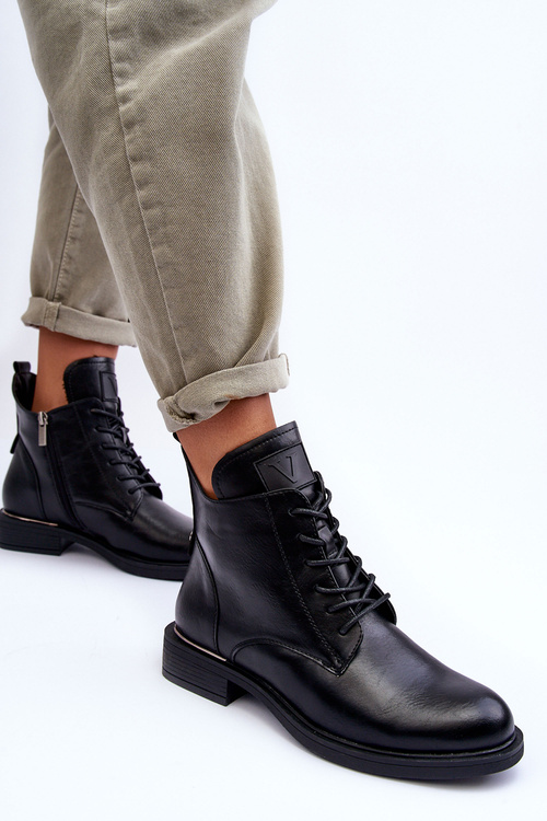 Dámske kožené topánky Čierne pracovníci Tedrick