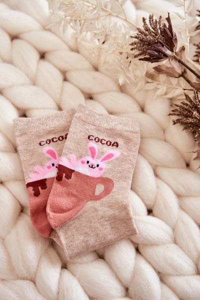 Dámské legrační ponožky králičí v poháru béžové