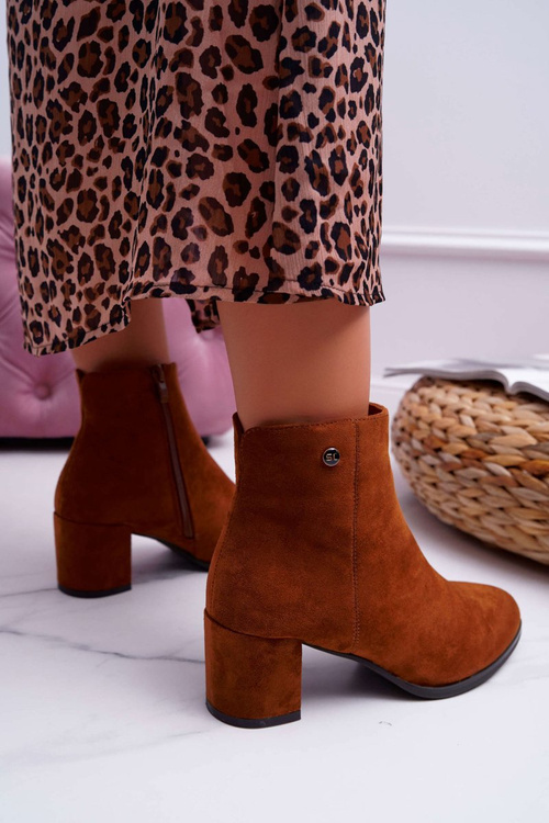 Dámské Kotníkové Boty Na Podpatku Sergio Leone Camel BT520