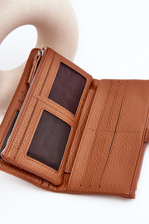 Dámska priestranná hnedá peňaženka aenima