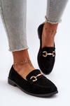 Dámske mokasíny na plochom opätku s ozdobou Čierne Aviole