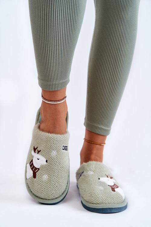 Dámska vianočná papie s Renifeerom Zielone Millio