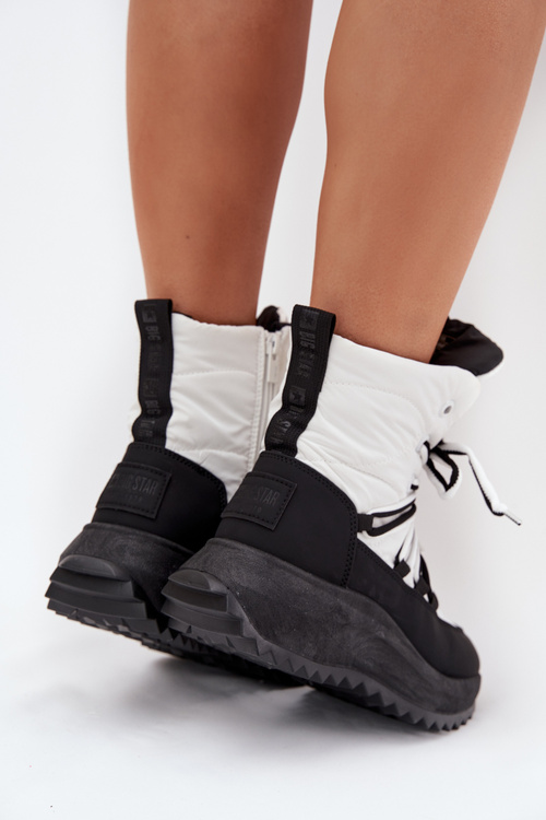 Dámské Sněhule Na Zip Big Star SS274060 Bílá-Černá