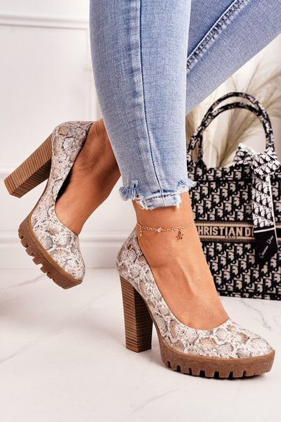 Lodičky Na Podpatku Maciejka 02629-25 Zlaté-Béžové