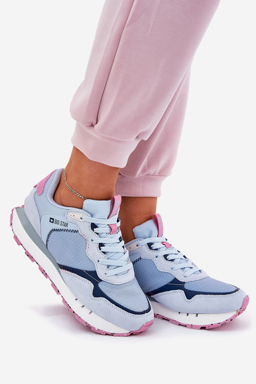 Semišové Lehká Sportovní Obuv Dámská Big Star RR274236 HI-POLY SYSTEM Modrá