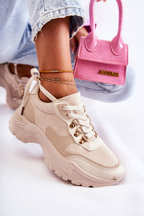 Dámske semišové športové topánky tenisky Light Beige Britany