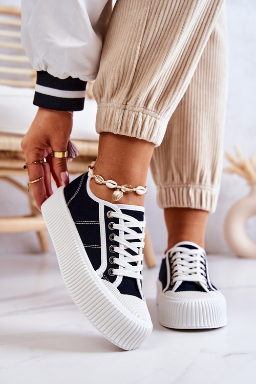 Nízké Tenisky Na Platformě černé Mischa