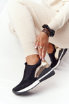 Klínové Tenisky Sneakers Vinceza 10593 černá-Zlatá