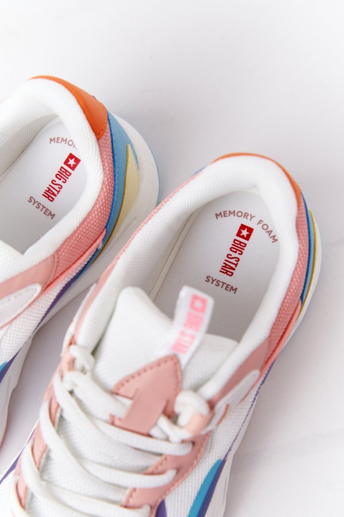 Dámské Tenisky Memory Foam Big Star HH274809 Bílé-Růžové