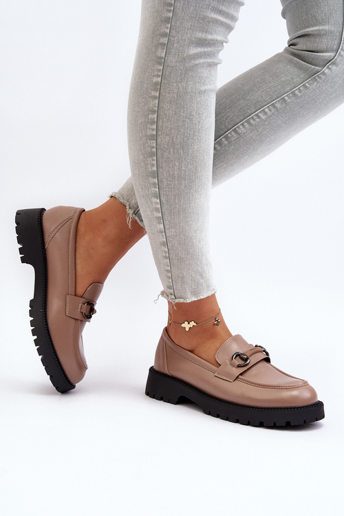 Dámské mokasíny z ekokoženky béžové Ledda