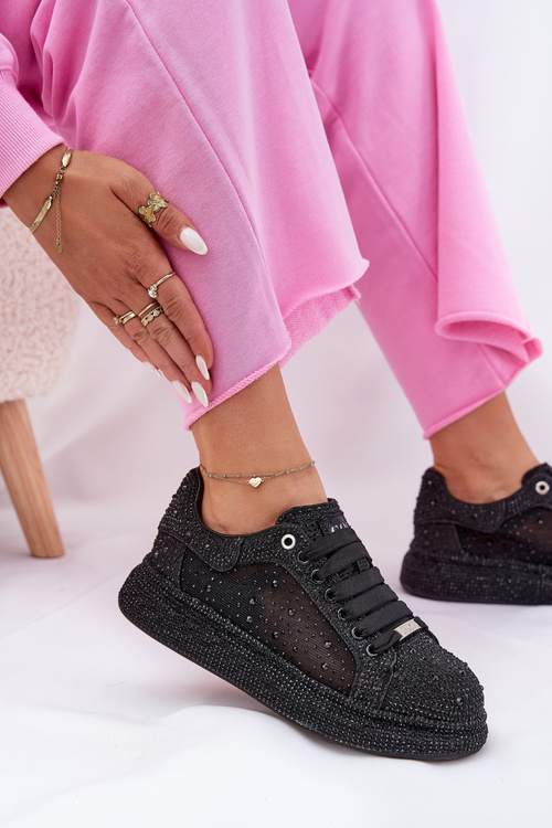 Zdobené tenisky na platformě GOE NN2N4021 černé