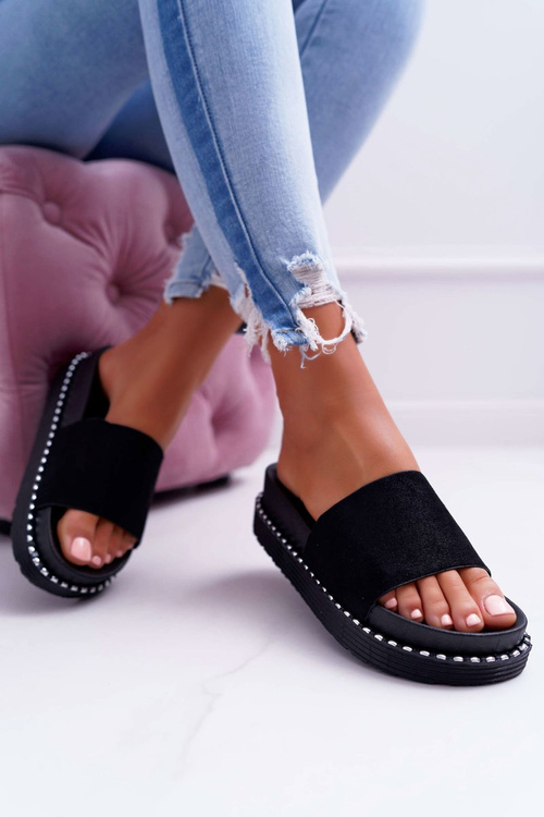 Dámské Nazouváky vysoké černé Kadela