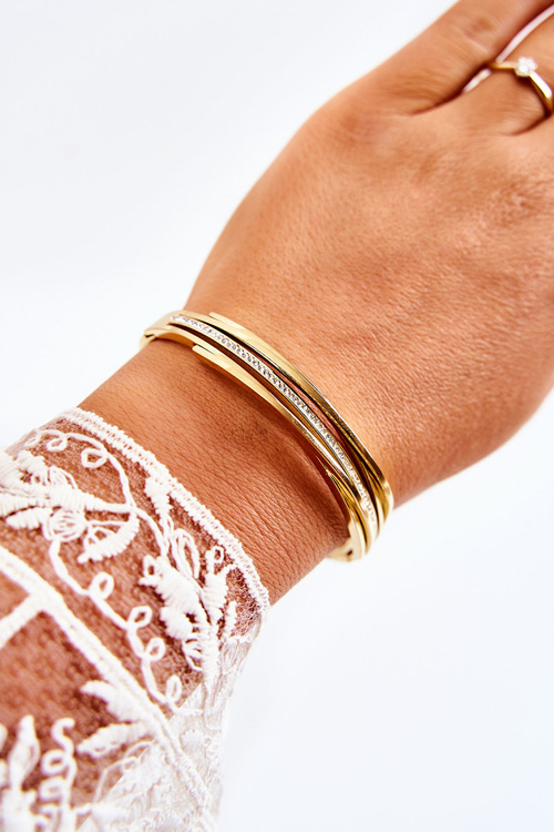 Dámský Náramek z nerezové oceli se Zirkony zlato Myrens