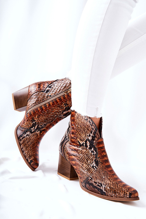 Kovbojské boty Lewski Hnědý Hadí Vzor EV28