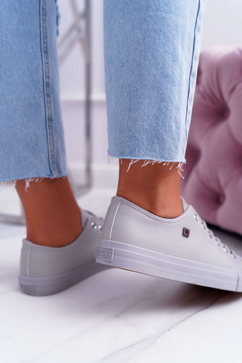 Dámske tenisky s veľkou hviezdou svetlo šedá EE274394