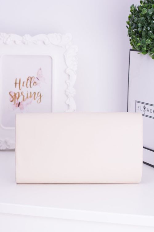 Béžová spojková taška na reťaz