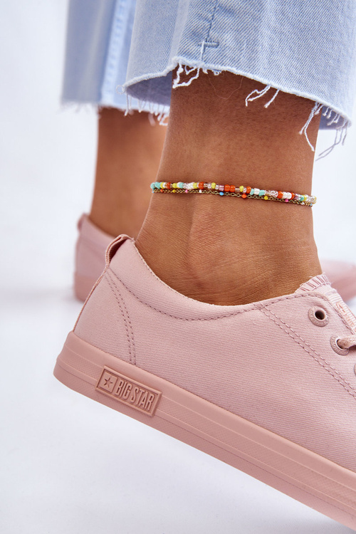 Dámské hladké nízké tenisky Big Star LL274059 Růžová