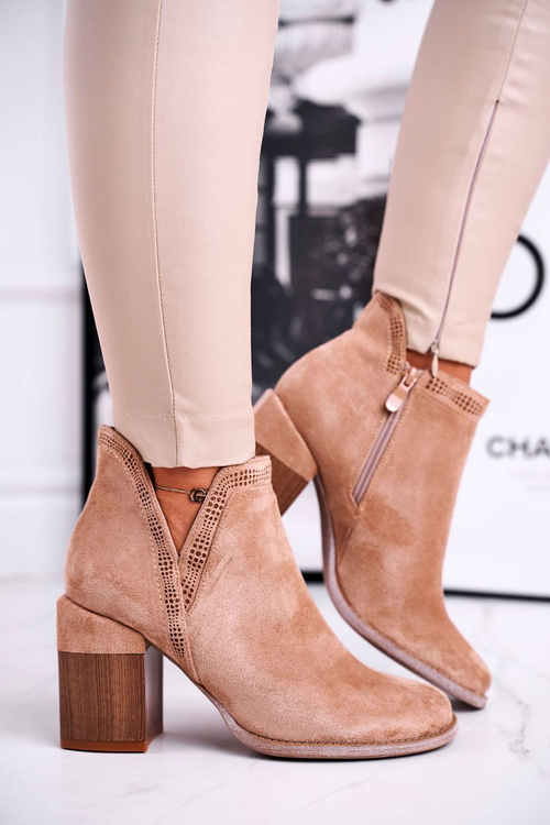 Dámské Kotníkové Boty Na Podpatku Oříznuté Khaki Meliori Dream