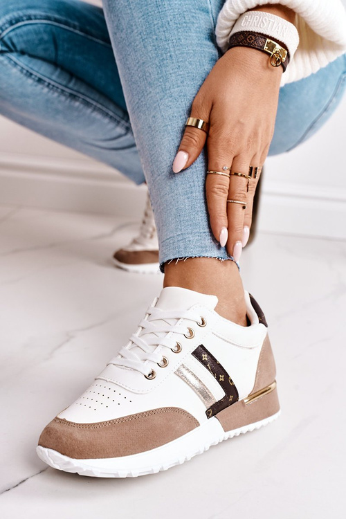 Dámská Sportovní Obuv Sneakersy Bile-Khaki Lifestyle