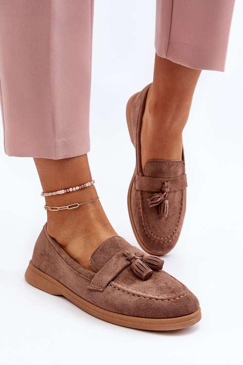 Dámske semišové mokasíny hnedé Dansitu