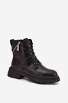 Kožené workery dámské zateplené Big Star SS274452 Černé