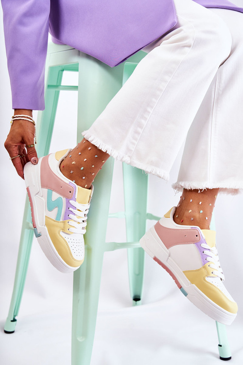 Dámské sportovní kožené boty Bílá a žlutá Francis