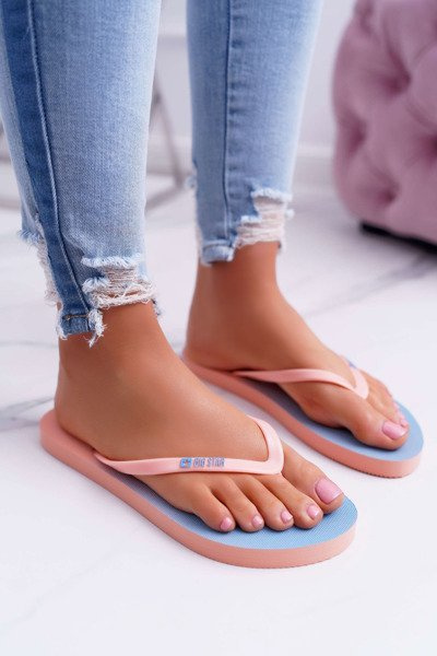 Dámské Nazouváky Žabky Big Star Lososové DD274A241