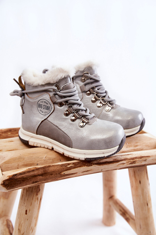 Izolované topánky pre deti pre veľkú hviezdu KK374178 Silver Zip