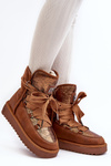 Dámske snehové topánky s viazaním D.Franklin DFSH370006 Brown