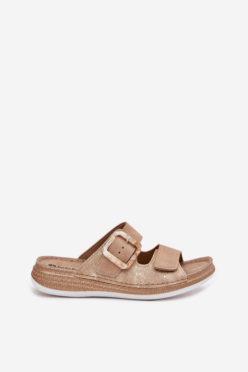 Dámske Sandále S Prackou A Suchým Zipsom Béžové INBLU MK000013