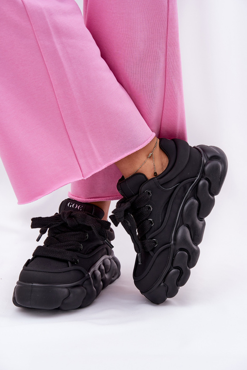 Dámské Kožené Tenisky Na Masivní Platformě GOE RR2N4044 Černé