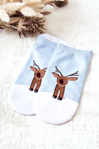 Ponožky Sobí Zelená a bílá