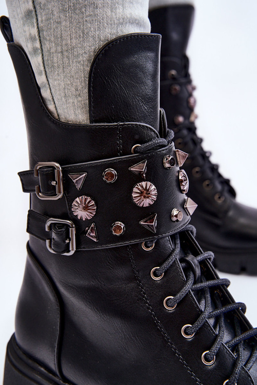 Dámské vysoké kozačky na zip Černá Kastella