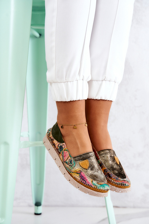 Dámske kožené matiejka mokasíny 05434-09 zelená