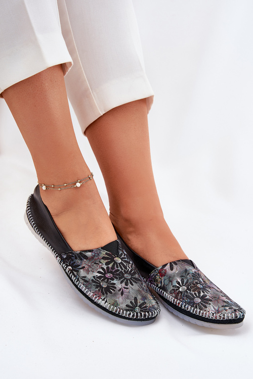 Kožené Baletky Se Vzorem Maciejka T1930-39 Černé