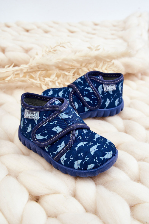 Detské topánky Papcie Befado Sharks 465P089 Navy Blue