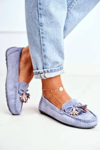 Dámske Moccasins Suede 20pb35-2003 Blue Donna Mia