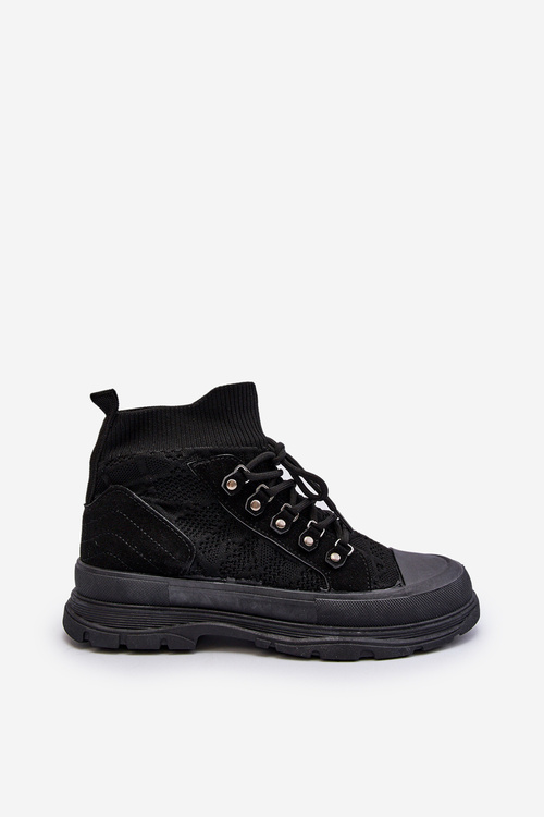 Dámske tenisky s elastickým zvrškom Čierne Kalyne