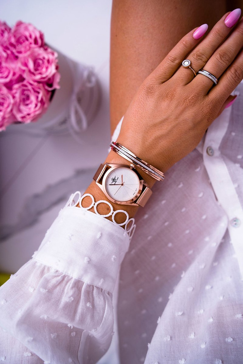 Dámske hodinky Michael John Pink Gold Armedana