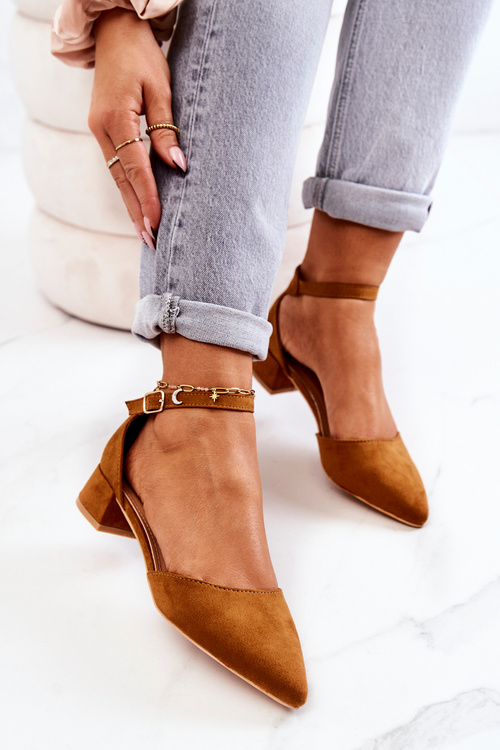 Velbloudí semišové špičaté lodičky Camel Calliope