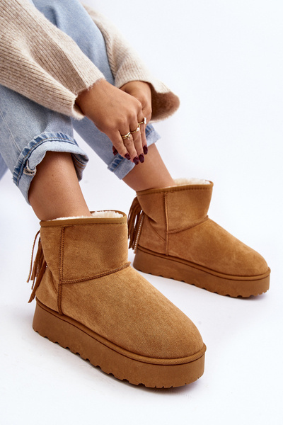 Dámské sněhule na masivní platformě se šňůrkami Camel Lirico