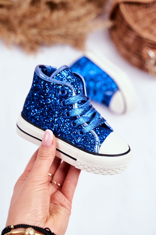 Dětské Tenisky S Leskem Modre Ally