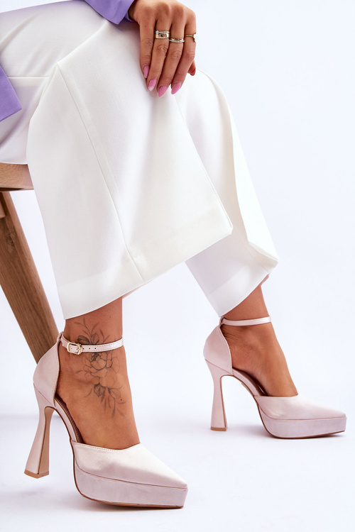 Módní lodičky na širokém vysokém podpatku Světle růžová Madness