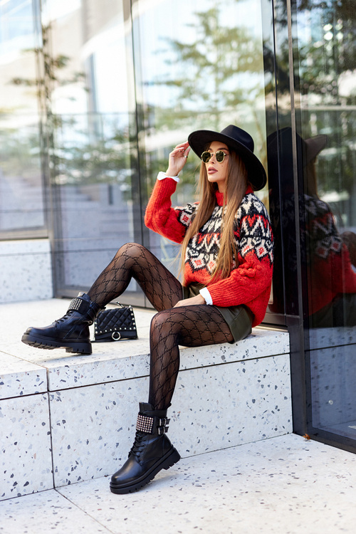 Dámské Workery Boty S Cvočky Cerne Eveis