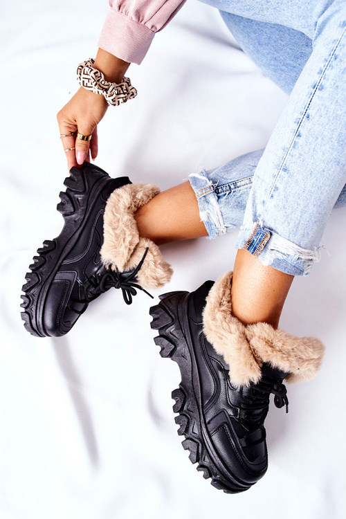 Dámské Kotníkové Boty zateplené černé Limerick