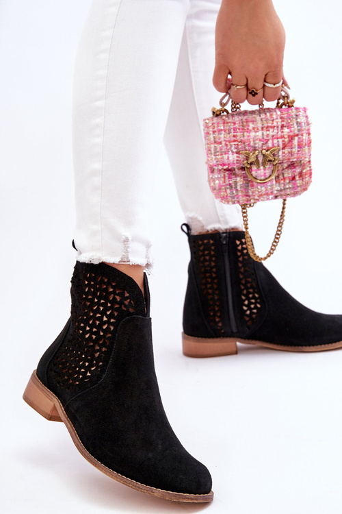 Semišové topánky Nicole 2791/028 čierna