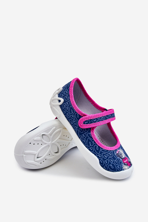 Dětské pantofle Balerína Befado Medvídek 114X505 Námořnická modrá