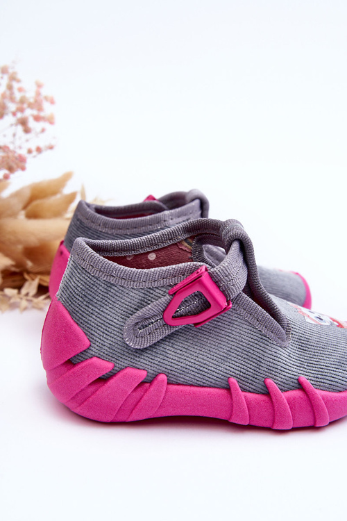 Papcie topánky Befado Cats 110p480 Gray-ružové