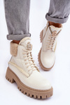 Dámske kožené topánky krémové topánky Lemar Vergo